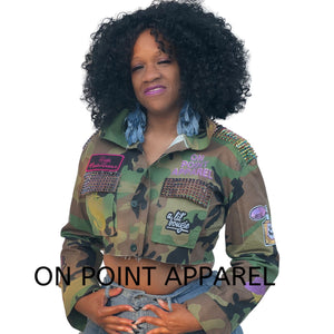 On Point Camouflage Loose Long Sleeve Big Pocket Lapel Cropped Jacket