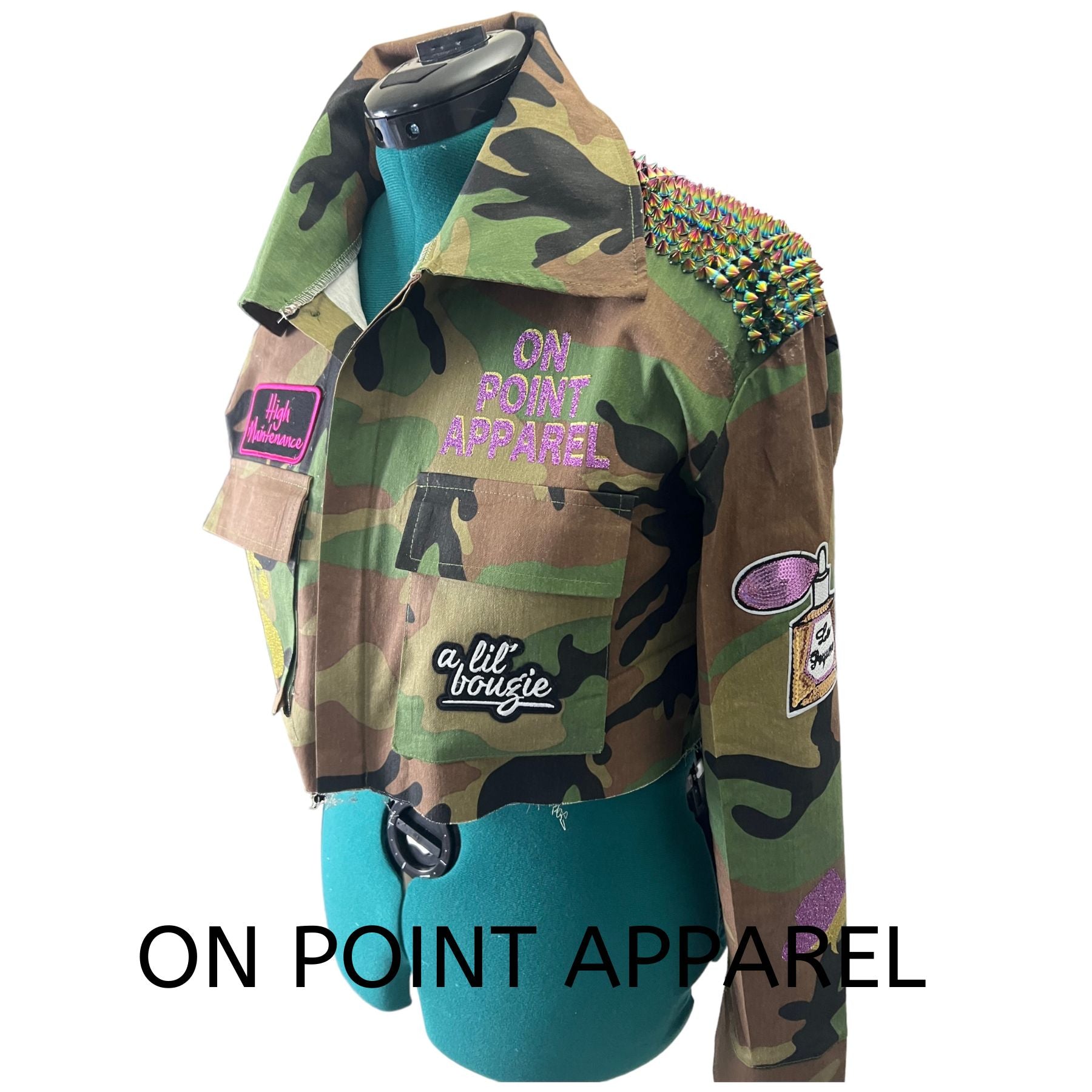 On Point Camouflage Loose Long Sleeve Big Pocket Lapel Cropped Jacket