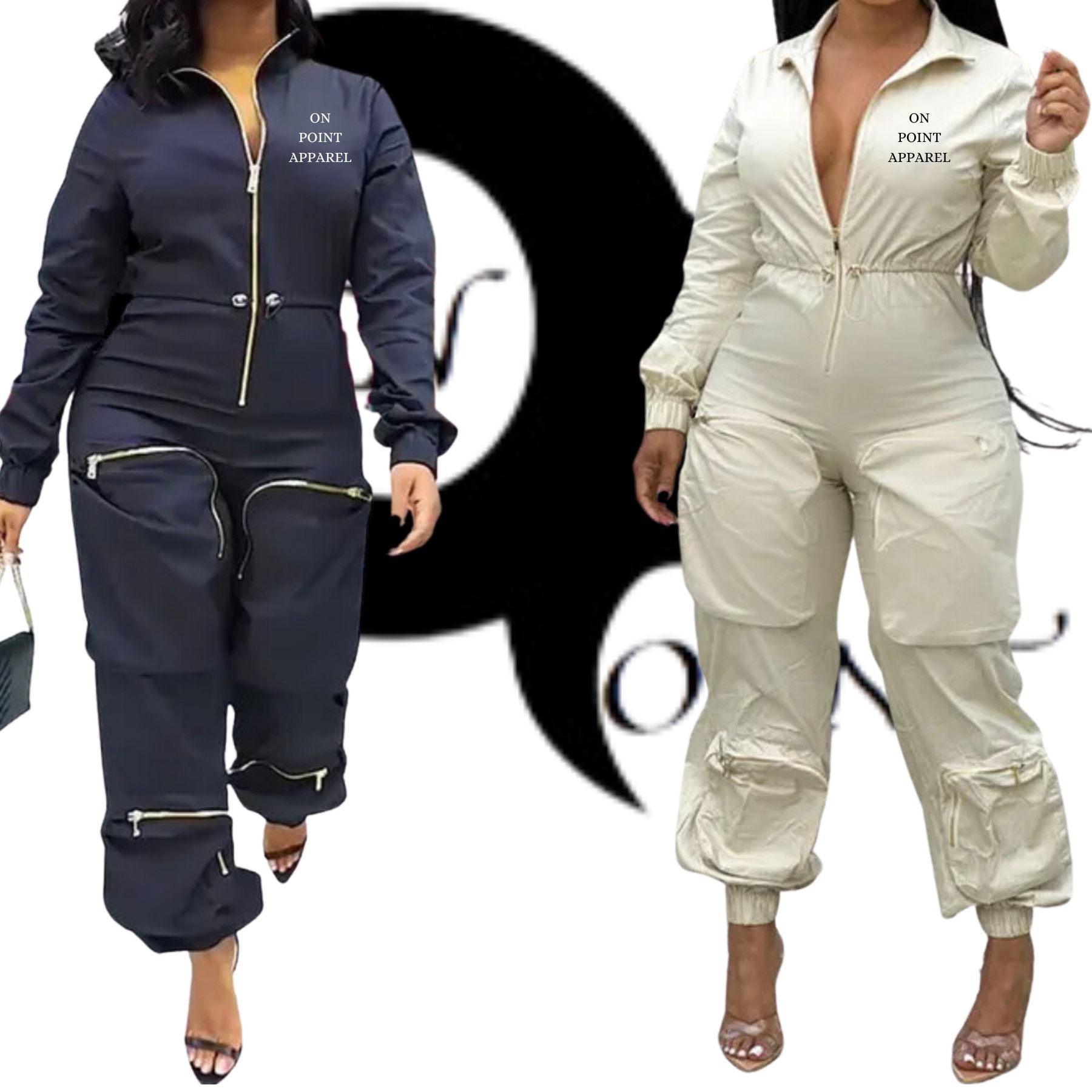 On Point Apparel Loose Fit One-piece Cargo Jumpsuit