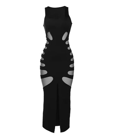 OPA Side Split Skinny Cut Out Elegant Dress