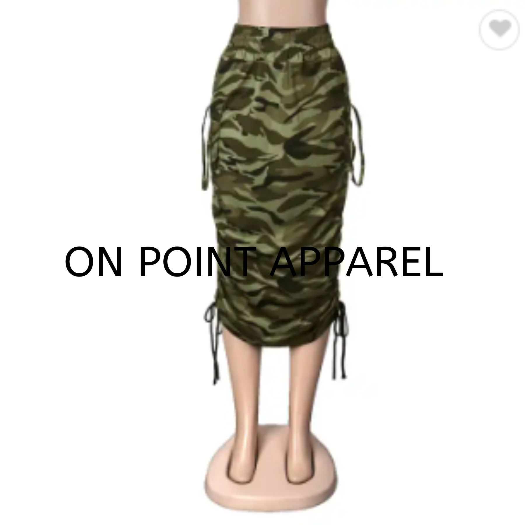 On Point Army Green Pencil Skirt