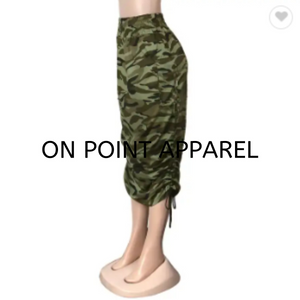 On Point Army Green Pencil Skirt