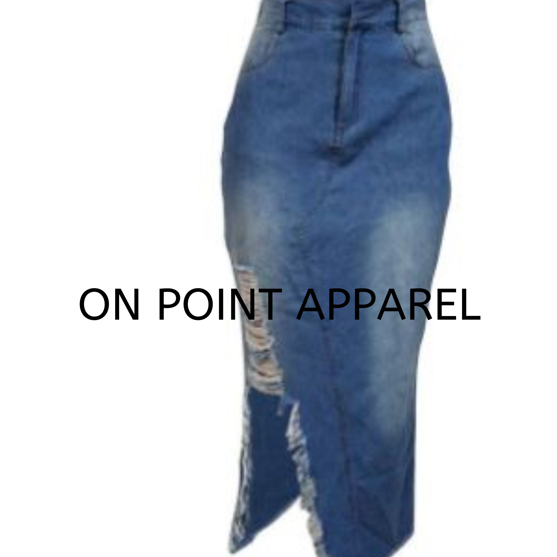 On Point Denim long fringed skirt