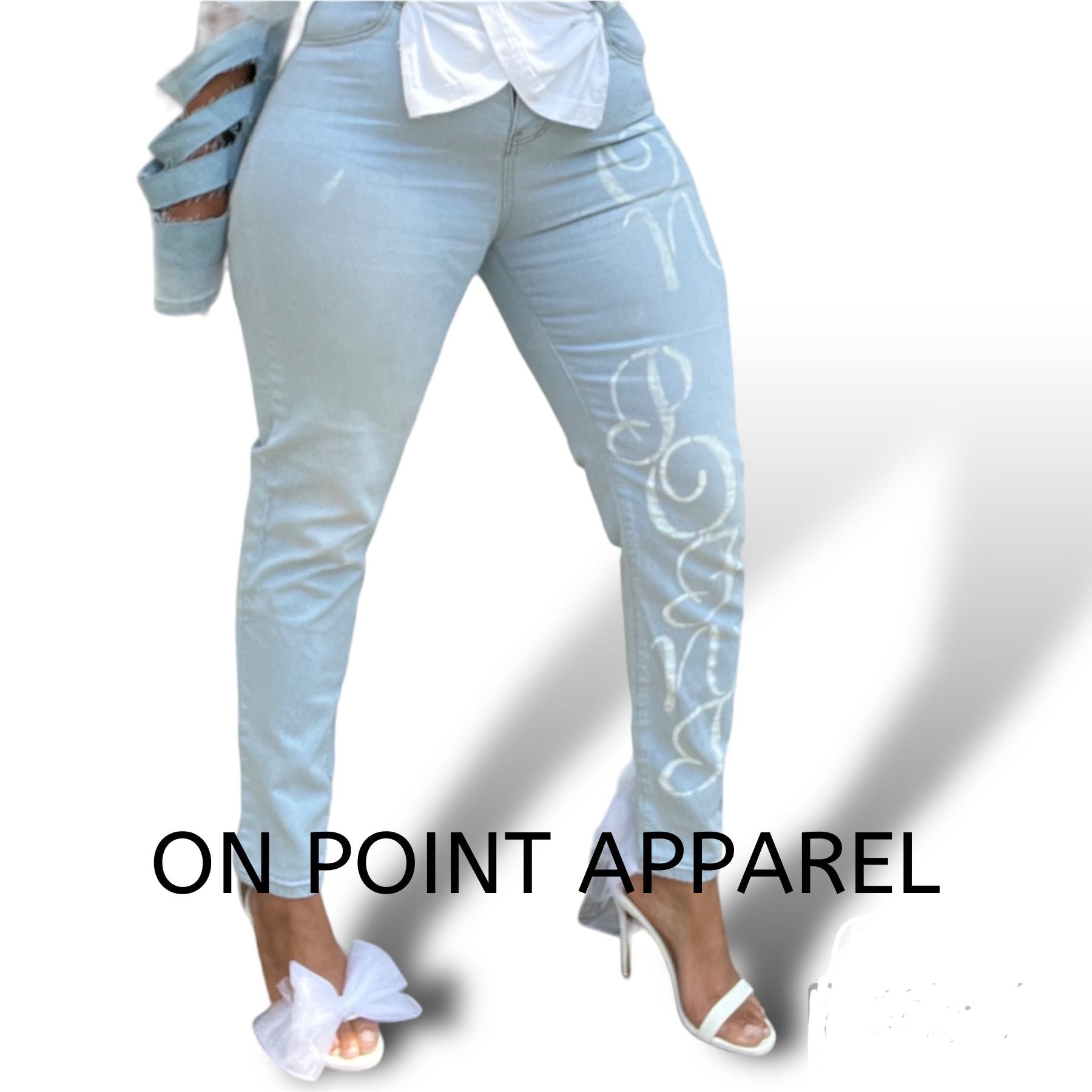 On Point Water Wash High Waist Solid Color Women Jeans