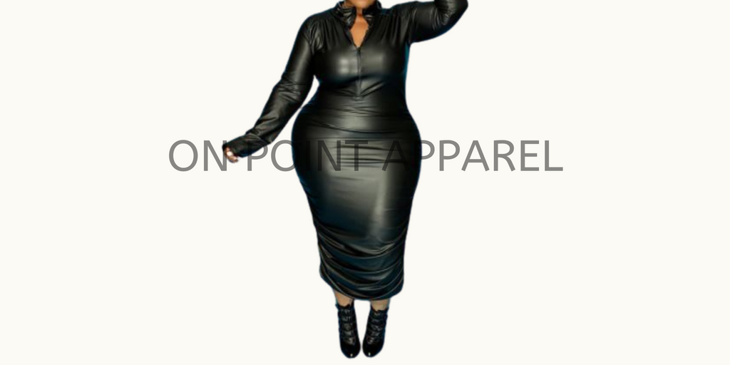 On Point PU Leather Plus Size Dress