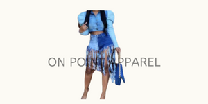 On Point Stylish two-tone fringe denim shorts