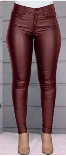 On Point-PU Leather Pants Black Stretch with Haigh waist