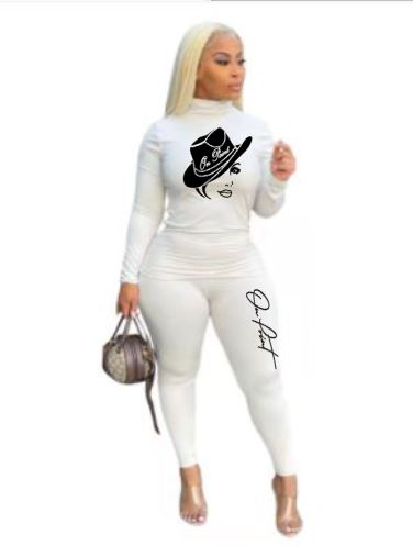 On Point women lounge wear two-piece turtleneck t-shirt and leggings
