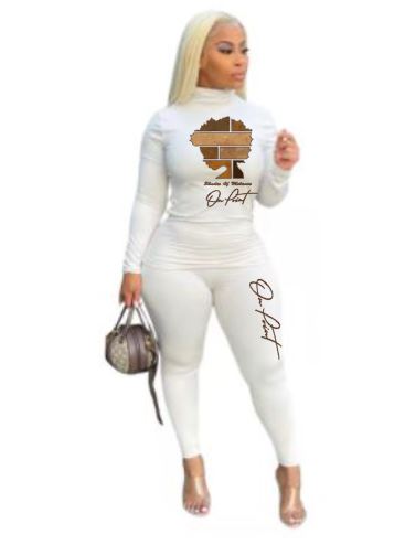 On Point women lounge wear two-piece turtleneck t-shirt and leggings