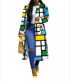 On Point Color Block Long Style Trench Cardigan