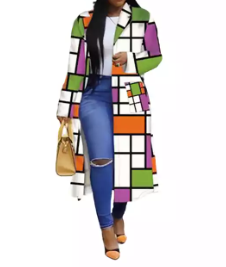 On Point Color Block Long Style Trench Cardigan