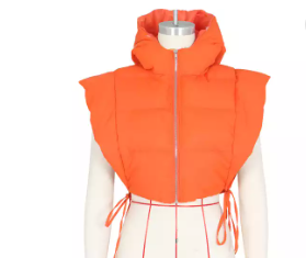 On Point Puff Hooded Vest sleeveless bomber