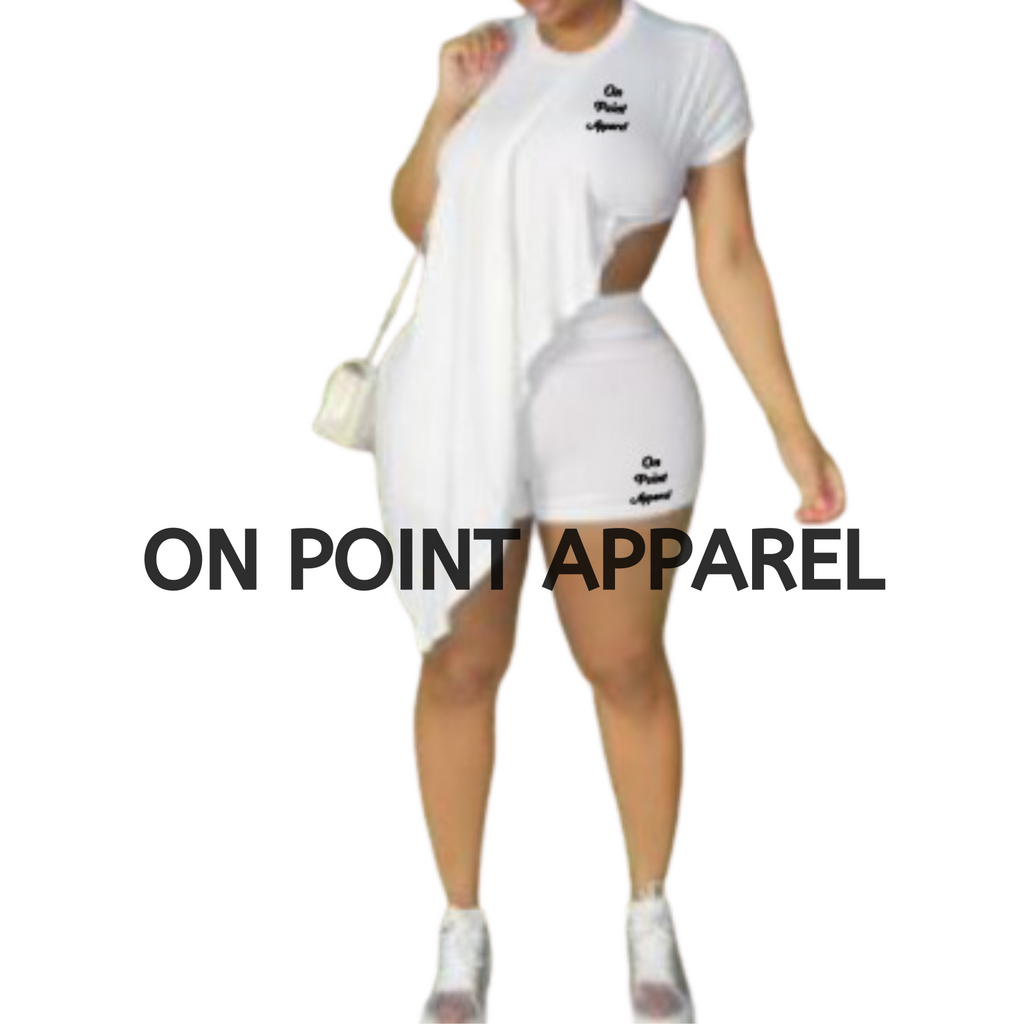 On Point irregular short sleeve sports casual 2-piece sets