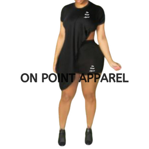 On Point irregular short sleeve sports casual 2-piece sets