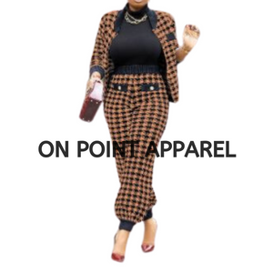 On Point Pattern Printed button jacket and pants 2-piece suit