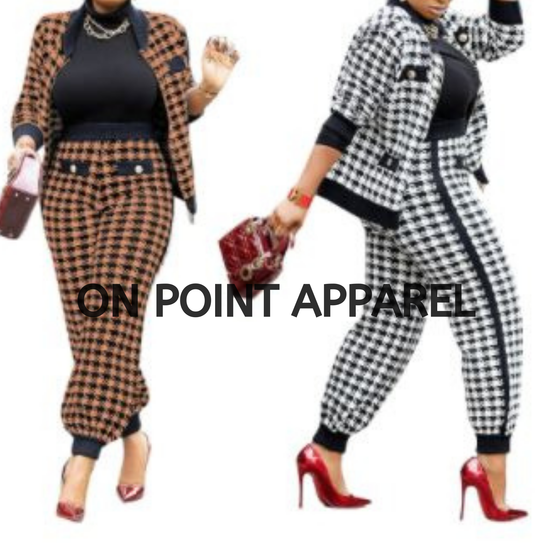 On Point Pattern Printed button jacket and pants 2-piece suit